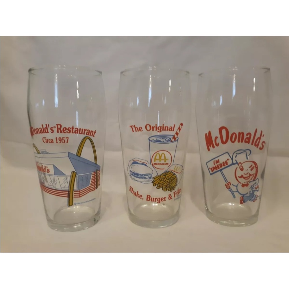 Set of three McDonald’s 1993 glasses. Excellent condition